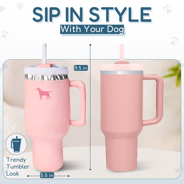 [New] PUPROAR Pup Cup Tumbler Squeaky Plush Dog Toy