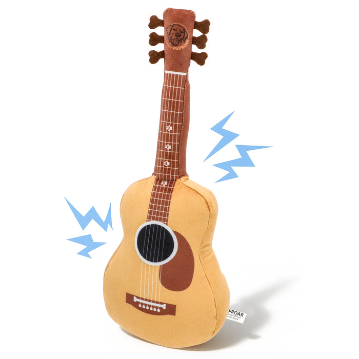 [New] PUPROAR Guitar Squeaky Plush Dog Toy