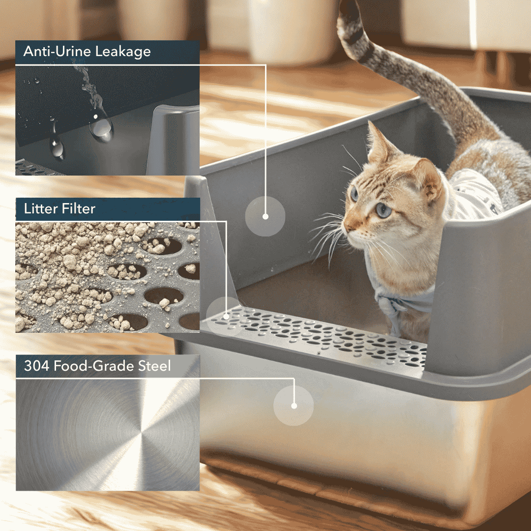 Stainless Steel Cat Litter Box